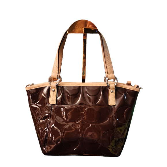 Coach Peyton Embossed Signature C Patent Leather Tote Bag - Picture 2 of 7